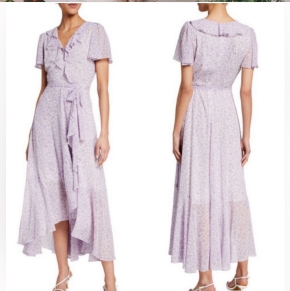 Gal Meets Glam Sophie Elegant Lavender Floral Maxi Dress Size 6 - Picture 3 of 14